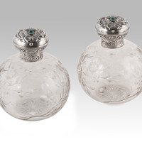 Silver and glass scent bottles Silver and glass scent bottles